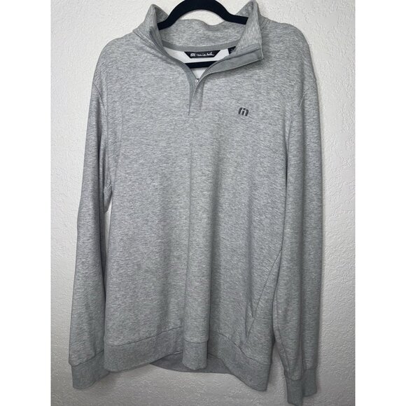 Travis Matthew Gray Long Sleeve 1/4 Zip Pullover Sweatshirt Soft Men’s E - Picture 3 of 9